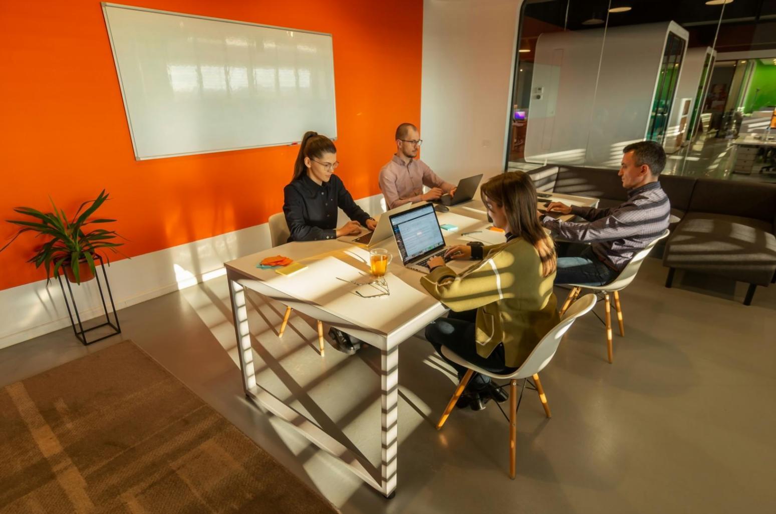 Financial analysis workspace with charts and data